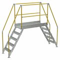 Vestil 5 Step Galvanized Steel Cross-Over Ladder 115.5"x92.15" 500lb Capacity COL-5-46-44-HDG